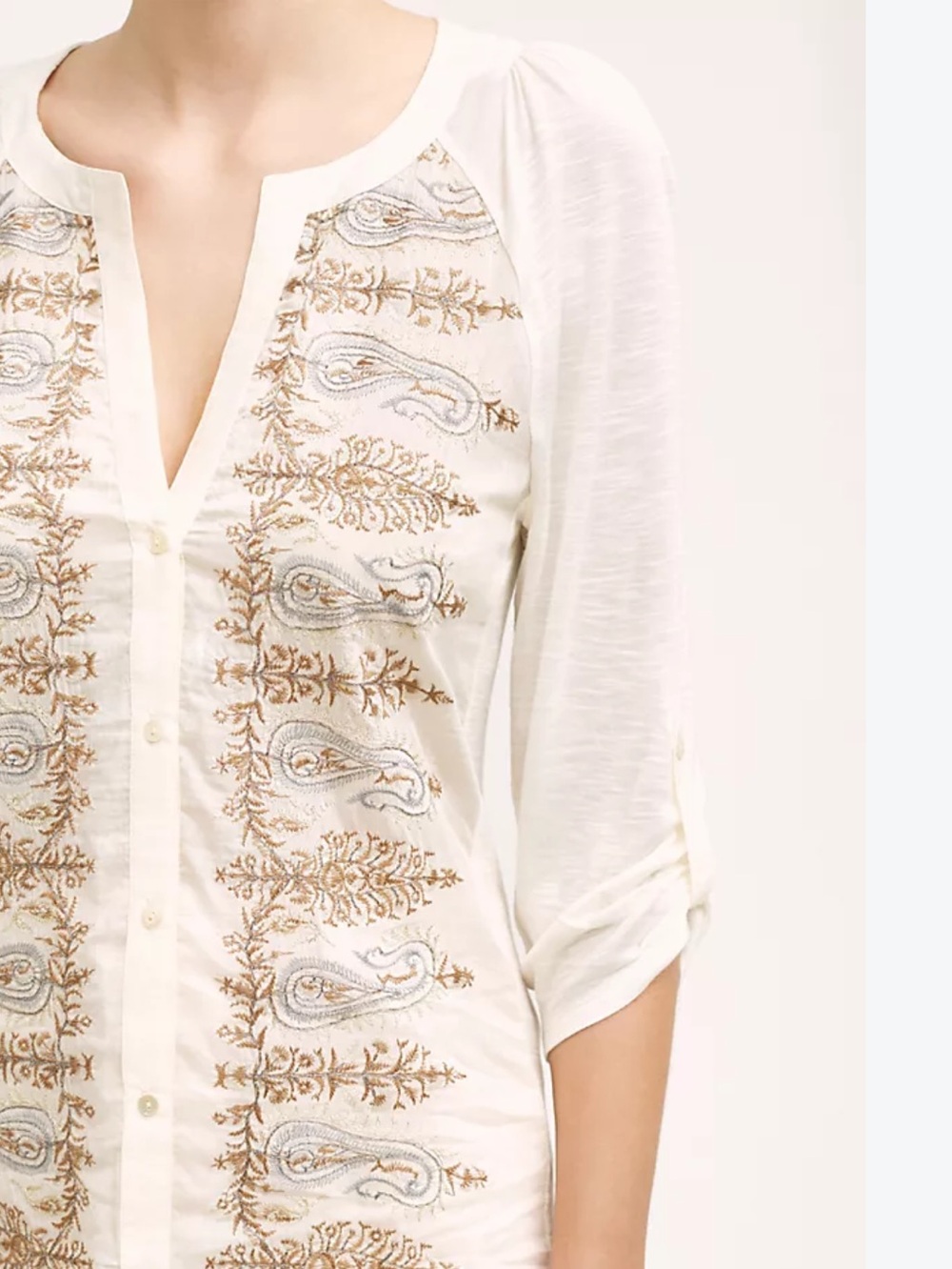 Anthropologie Tiny Shimmered Eden Buttondown Top Size XL